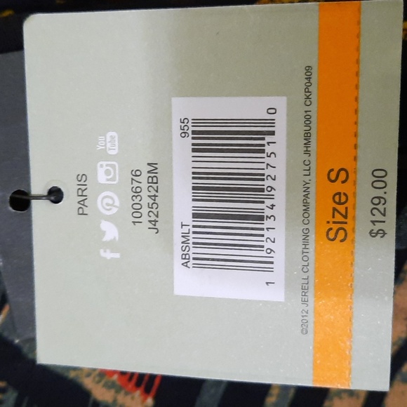 NWT JOHN MARK PARIS MULTICOLOR/MULTI-PATTERN TUNIC SZ S - Picture 7 of 16